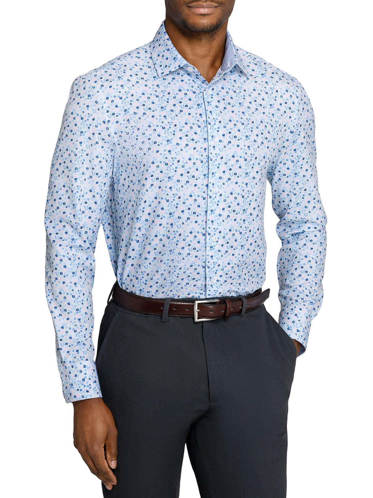 con.struct dress shirts SOLID PERFORMANCE DRESS SHIRT Black / S14-14.5 32/33 / Slim