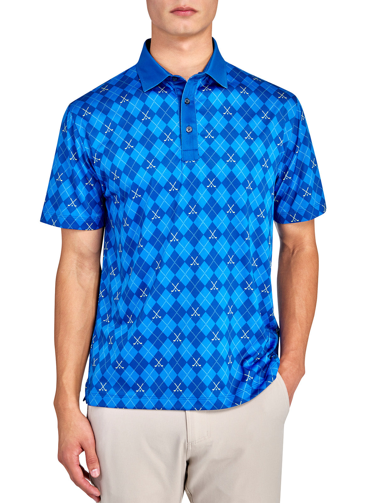 Con.Struct Men's Clubhouse Argyle Print Performance Polo, Blue / 2XL / Classic - Con.Struct Blue 2XL Con.Struct Men's Clubhouse Argyle Print Performance Polo, Blue / 2XL / Classic - Con.Struct Blue 2XL