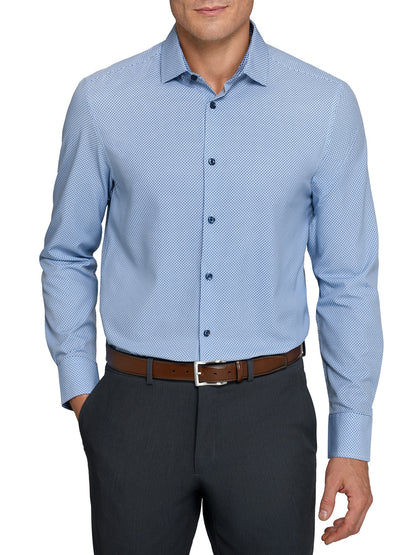 MULTI HOUNDSTOOTH PRINT 4 WAY PERFORMANCE DRESS SHIRT