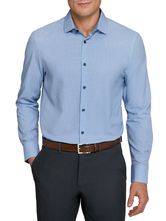 MULTI HOUNDSTOOTH PRINT 4 WAY PERFORMANCE DRESS SHIRT