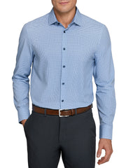 MULTI HOUNDSTOOTH PRINT 4 WAY PERFORMANCE DRESS SHIRT