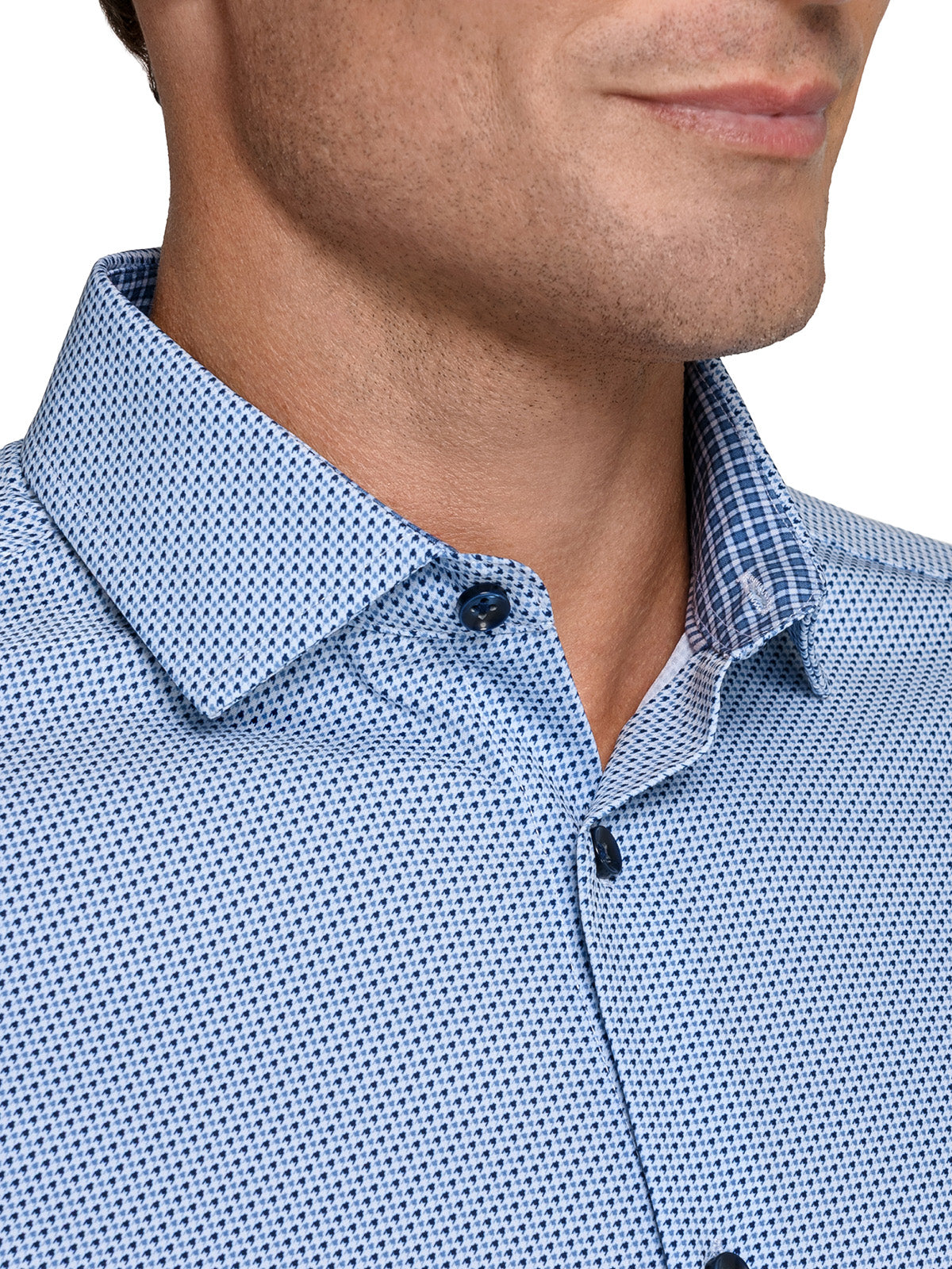 MULTI HOUNDSTOOTH PRINT 4 WAY PERFORMANCE DRESS SHIRT