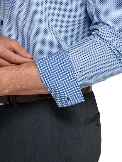 MULTI HOUNDSTOOTH PRINT 4 WAY PERFORMANCE DRESS SHIRT