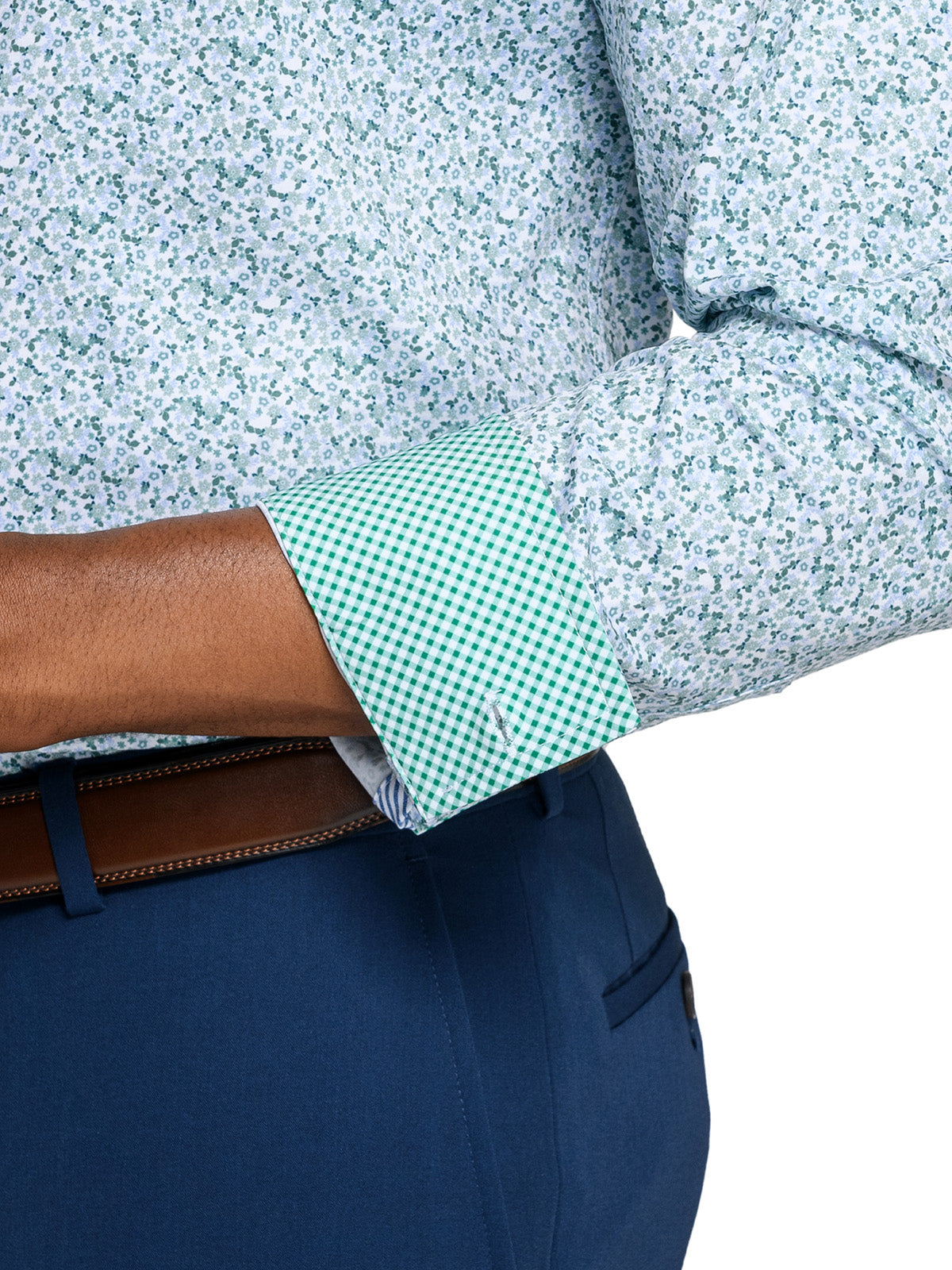FERN AND FLORA PRINT 4 WAY PERFORMANCE DRESS SHIRT