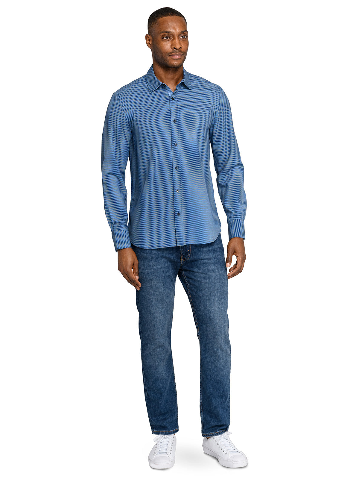 PRISM LATTICE PERFORMANCE STRETCH LONG SLEEVE SHIRT
