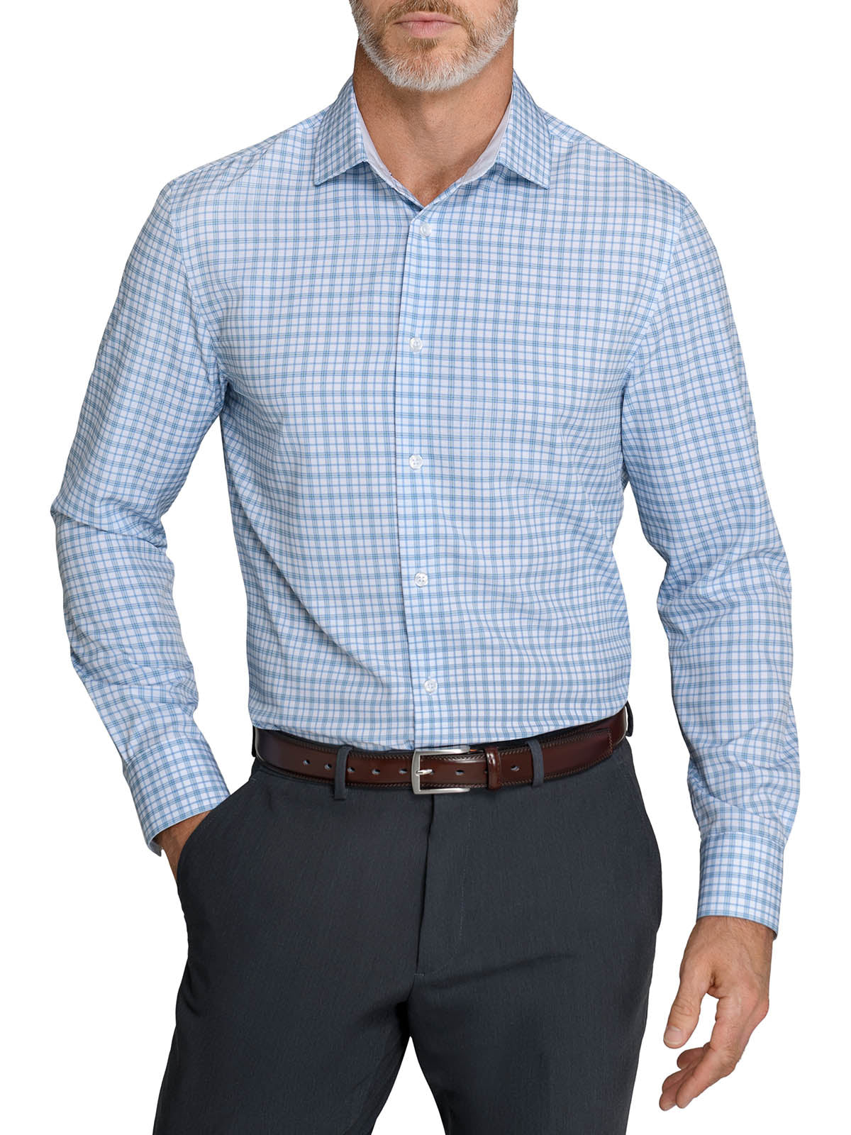 PLAID PERFORMANCE DRESS SHIRT
