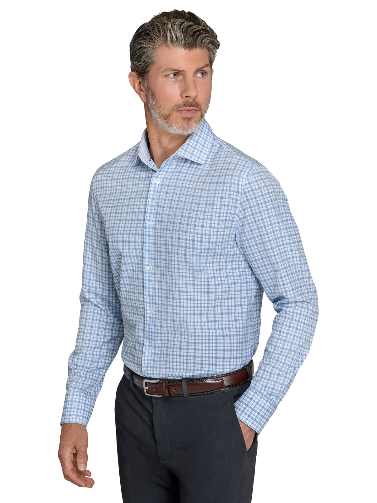 PLAID PERFORMANCE DRESS SHIRT