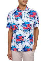 AMERICANA FLAG SPLATTER POLO