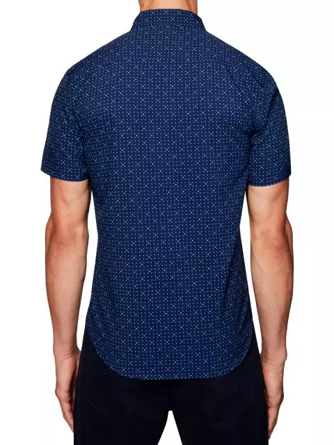 MONZA - dots pattern print tailored men shirt - MICRO 8