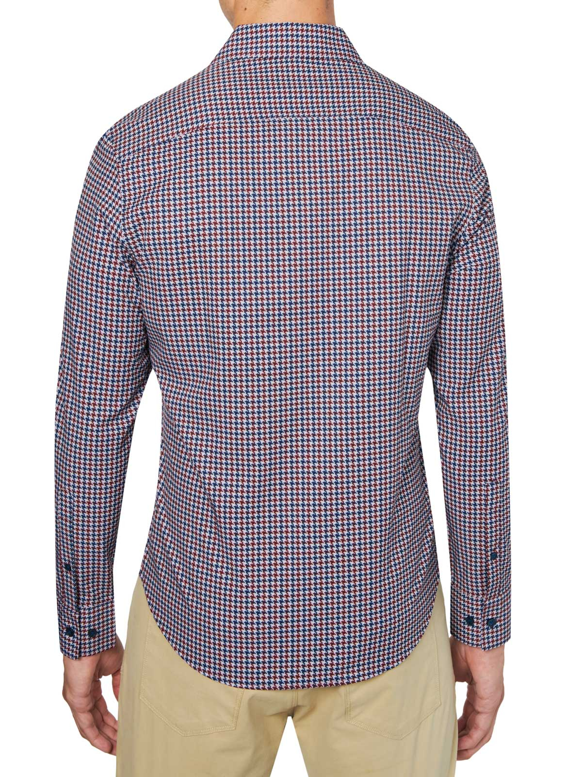 HOUNDSTOOTH PERFORMANCE STRETCH LONG SLEEVE SHIRT