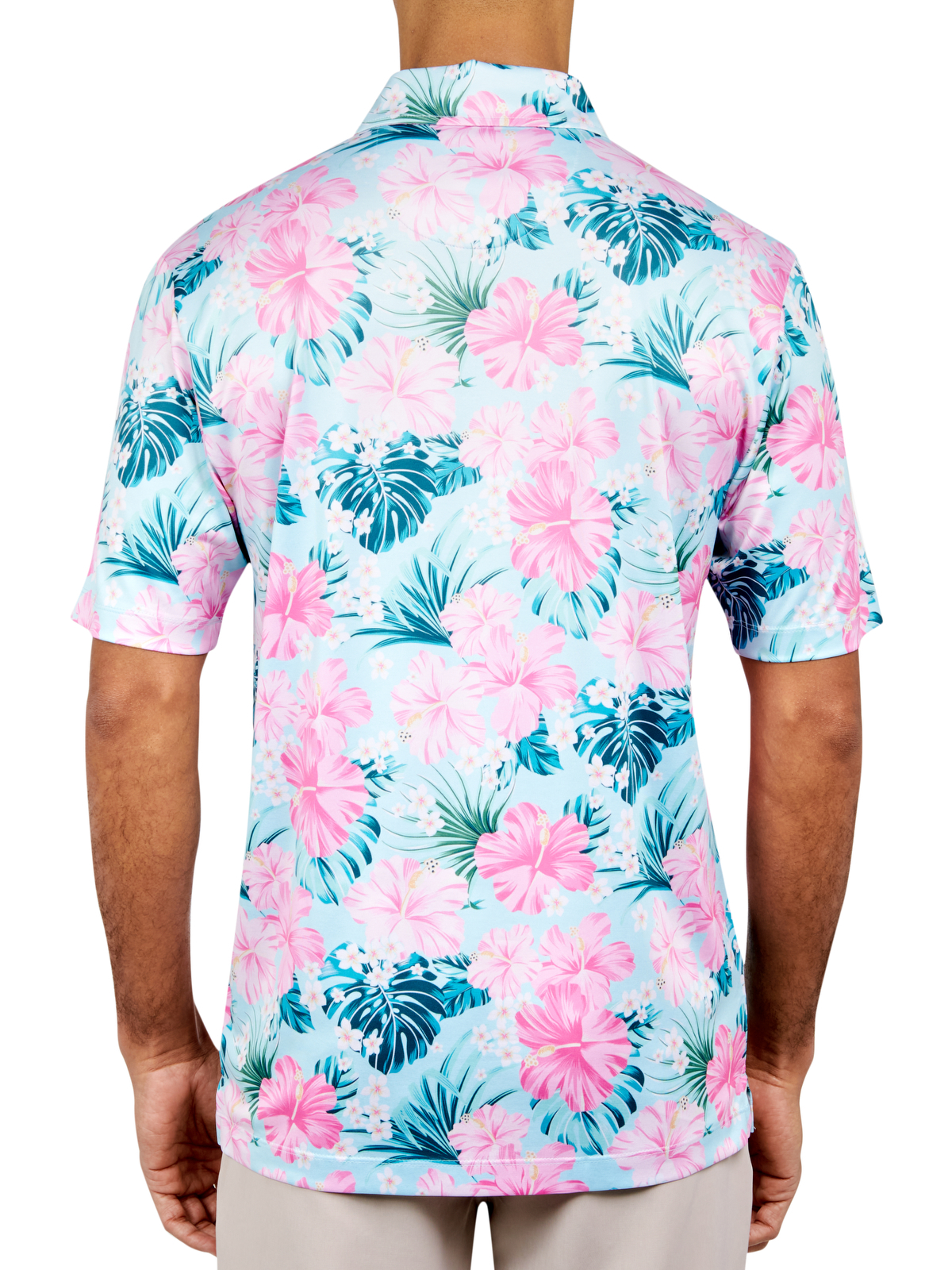 EXPLODED FLORAL PERFORMANCE POLO