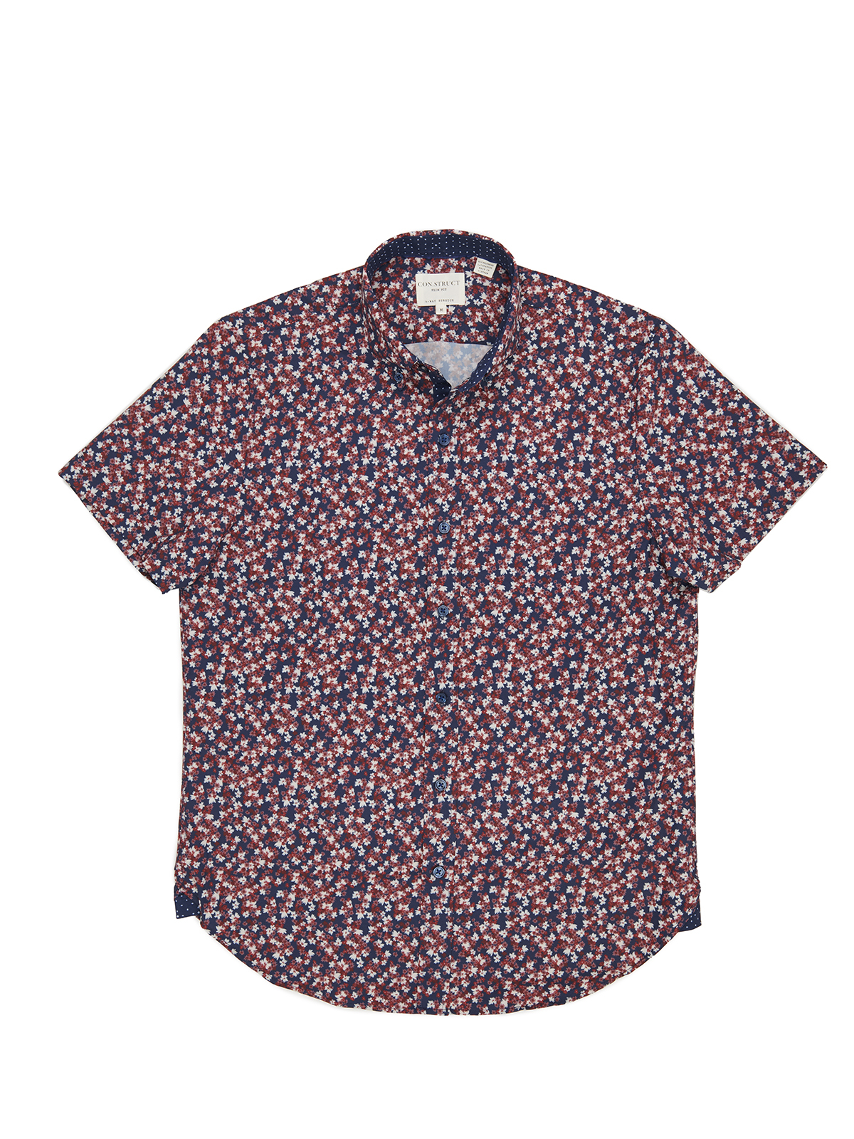 TOSSED FLORAL PERFORMANCE STRETCH SHORT SLEEVE SHIRT