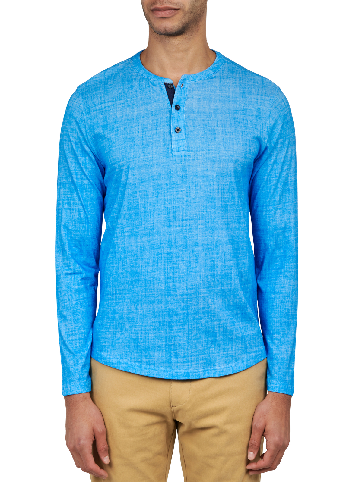 SOLID LONG SLEEVE HENLEY 
